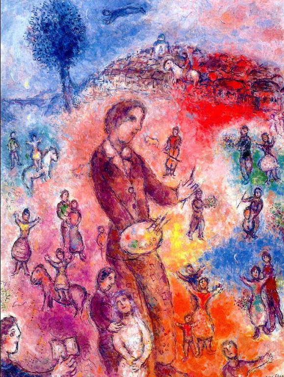 Künstler bei einem Festival Zeitgenosse Marc Chagall Ölgemälde